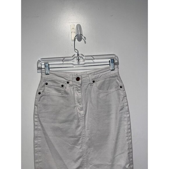 Boden White Denim Pencil Pockets & Button Closure Women's Skirt Size 4 - Picture 3 of 9